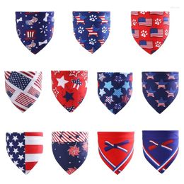 Dog Apparel Cats Costume Neck Scarf Pet Independence Day US Printed Bandanas 6XDE