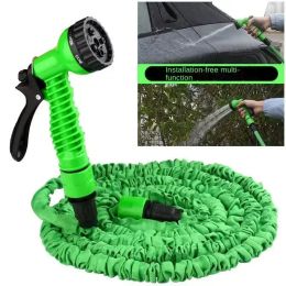 Reels Expandable 7 Modes Adjustable Water Gun Foam Garden Hose Pipe Cars Garden Washing Hose Sprayer High Pressure Water Hose