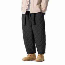 2023 Winter Kalınlaştırılmış Pamuklu Yastıklı Pantolon Erkekler Sıradan Sıcak Pantolon Çin tarzı Pantolon Spor Giyim Katı Çizme Sweetpants K0RN#