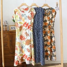 Women's Sleepwear Summer Fashion Style Pyjamas Long Camisolas Cotton Nightwear Dresses Oversized Simple Loose Fitting Home Night Gowns