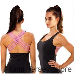 Dry Fit Black Fitness Running Sports T Shirt Sexy Rose Red Strappy Back Cross Yoga Tops Super Stretchy Training Exercises Blouse