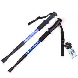 Sticks 1/2 Pcs Hiking Walking Trekking Trail Poles Ultralight 4section Adjustable Canes Poles Telescopic Anti Shock Hiking Stick