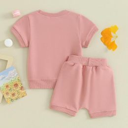 Clothing Sets Toddler Baby Girl Summer Clothes 3 6 9 12 18 24 Months Cotton Outfits Short Sleeve Contrast T-Shirts Tops Shorts