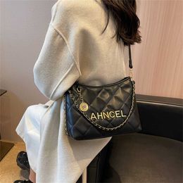 14% OFF Designer bag 2024 Handbags Baroness Korean Edition One Shoulder Leisure Embroidered Diamondback Chain with High Sense Tote Versatile Womens