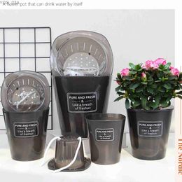 Planters Pots Lazy Self-watering Flowerpot Automatic Water Absorption Succulent Aquaculture Plant Pot Translucent Plastic Hydroponic Flowerpot 240325