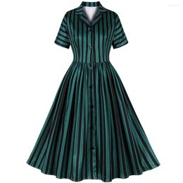 Party Dresses Summer Women Dress Retro 1950s 60s Female Stripe Print Pinup Rockabilly Sexy Vintage Tunic Vestidos Mujer