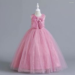 Girl Dresses 5-14 Years Tulle Long Teenagers For Children's Party Clothing Kids Evening Formal Prom Bridesmaid Wedding Gowns