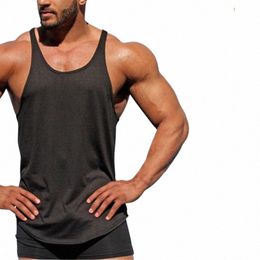 summer Men Cott Tank Top Sleevel Shirt Bodybuilding Gym t Shirt Sport Vest Singlets Soild Soccer Tank Top Man Gym Clothing o9Hn#