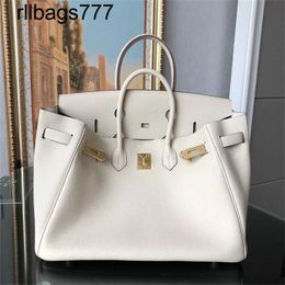 Genuine Leather Bk Handbag 35 Packs of Cowhide on the Top Layer White 2024 High Capacity Women's Bag High-end Feel Portable Bag