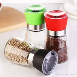 Grinder Round Bottle Kitchen Glass Tools Salt Herb Spice Hand Manual Pepper Mill Cooking BBQ Seasoning Mills s