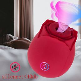 Rose Shape Vaginal Sucking Vibrators Erotic Nipple Sucker Oral 6 Frequency Licking Clitoris Vibrator for Women 240320