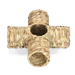 Cages Rabbit Grass House Bunny Tunnel Tube Nest Straw Woven Chew Toys for Hamster