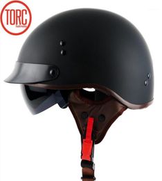 TORC T55 half face helmet DOT approved motorcycle helmet with internal sunglasses removable and washable lining for adults11798453