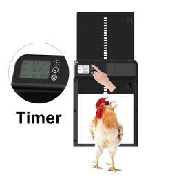 Accessories Automatic Chicken Coop Door, Opener with Timer, Battery Powered LCD Screen, Aluminium Poultry Door,Waterproof Farm Accessories