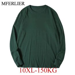 Spring Autumn Oversized Tshirt Men 10XL 150kg 9XL 8XL 7XL 6XL 5XL Long Sleeve Loose 240312