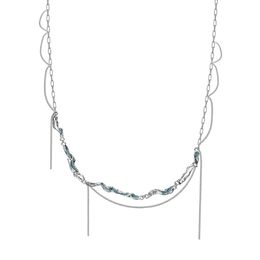 S925 Sterling Silber Textur Mehrschichtige Halskette Damen Kette Quaste Kragen Kette Halskette Kreative Party Schmuck Geschenk