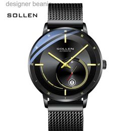 Wristwatches New Swiss SOLLEN luxury brand Jan MIYOTA automatic mechanical mens waterproof and luminous automatic date table SL309C24410