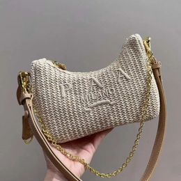 Designer Cross Body Bag Handbag 2024 Woman Straw Bags Nylon Shoulder Bag Hobos Underarm Bag Chain Purse Designer Lady Beach Travel Crossbody Baguettes 2656