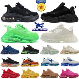 Balensaiga Canvas triple s designer dress shoes for men women platform sneakers clear sole black white grey silver red pink blue paris luxury mens trainers size 36-45