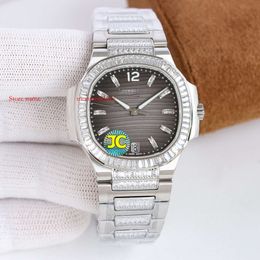 Baguette De Watches Montres Clock Cognac Stainless SUPERCLONE Automatic Bezel Steel Cal324c Wrist Business Pp7014 Classic Luxe Diamonds 626