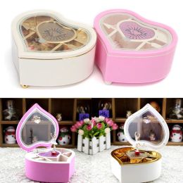 Boxes Music Jewellery Box Heart Shape Dancing Ballerina Gift For Girls Valentine's Day Hand Crank Music Box Mechanism Gift