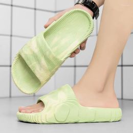Slippers Summer Men Thick Bottom Wear-Resisting Leisure Youth Trend Versatile Massage Outdoor Slip On Fashion Main Pantuflas