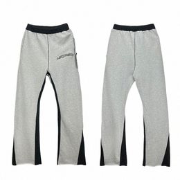 terry Fabric Colour Matching Sweatpants Men Women 1:1 High Quality Embroidered Logo Casual Pants r2GZ#