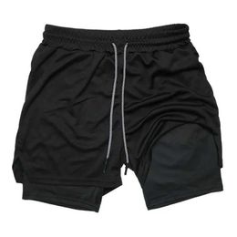 Men's Shorts Mens 2-in-1 Running Shorts Summer Sports Gym Exercise Shorts with Towel Loop Pockets Stretching for Quick Drying J240325