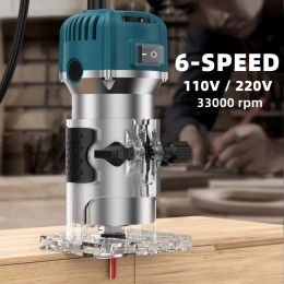 Trimmers Upgraded 6speed 800w Woodworking Electric Trimmer 33000 Rpm Wood Engraving Slotting Trimming Hine Carving Router