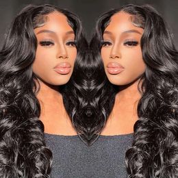 Body Wave 360 Full Pre Plucked with Baby 180% Density HD Transparent Lace Front for Women Glueless Wigs Human Hair Natural Colour (20 Inch)