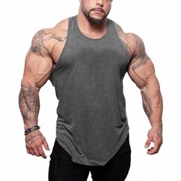 muscle Guys new Brand plain Bodybuilding clothing Fitn Men gyms Tank Top solid Vest Stringer sportswear Undershirt a4dh#