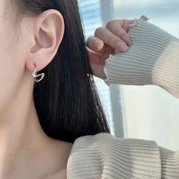 Hoop Earrings PANJBJ 925 Sterling Silver Twist Geometry Wave Earring For Women Simple Irregular Retro Jewellery Gift Drop