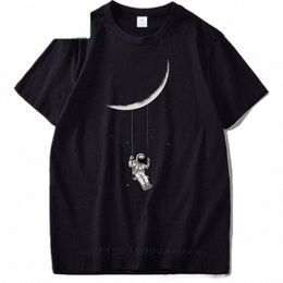 astraut camiseta Engraçado Aviati Swing Under Mo Impressão Digital Originalidade Manga Curta UE Tamanho 100% Cott Aerautica Tshirt a2Uv #