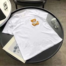 Women's Tops & Tees Summer New T-Shirt Flocking Three-Dimensional Cartoon Bear Letter Embroidery Loose Short Sleeves For Men And Women 69