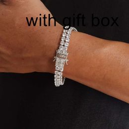 bracelet necklace mossanite New fashion brand double-layer tennis chain zircon bracelet hip-hop mens bracelet jewelry bracelet