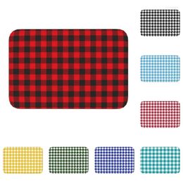 Carpets Classic Chequered Plaid Front Door Mat Anti-Slip Waterproof Geometric Gingham Doormat Floor Bath Indoor Rug Entrance Carpet