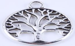 400pcslot antique bronze round life tree charm DIY ZAKKA retro Jewellery accessories alloy metal pendant 4888w19609089304274