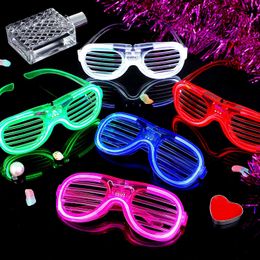 LED Heart Shaped Glasses Flashing Luminous Window-Blinds Glasses Night Club Decoration Fluorescent Light Bars