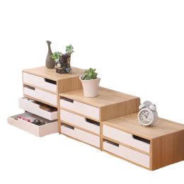 Drawers Nordic solid wood desktop storage box Large drawer office A4 paper sorting cabinet Multilayer table storage cabinet
