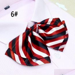 Neck Tie Set New Arrival School Style Girls Bow Pure Lady Dress Collar Women Mti Stripe Pattern Silk Ties For Ladies 2 Drop Delivery Dhxtb