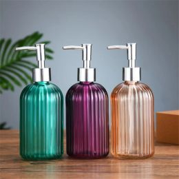 Dispensers High Quality Large 400ML Manual Soap Dispenser Clear Glass Hand Sanitizer Bottle Containers Press Empty Bottles Bathroom#GH