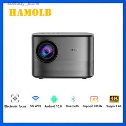 Other Projector Accessories HAMOLB HA6 Smart Home Projector Android 10.0 Projector 1080p Projector Supports 4K Projector 3D Home Theater Beam Q240322