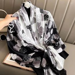 Scarves 180 90cm Silk Summer Women Female Ladies Beach Wrap Chiffon Shawl Bandanna Sunscreen Foulard Muffler Pareo