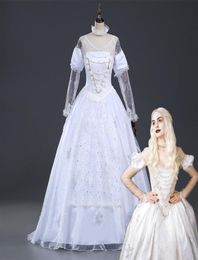 Alice in Wonderland 2 The White Queen Mirana Cosplay Dress Costume3936777