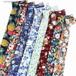 Neck Ties Neck Ties Print Skinny Neck Ties For Men Women Slim Cotton Tie For Boys Girls Suits Ties For Wedding Party Mens Necktie Gifts Gravatas Y240325