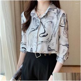 Womens Blouses Shirts Stylish Blouse For A Chic Look Fashion Printing Button-Down Tops Spring Summer Blusa Mujer Drop Delivery Apparel Othad