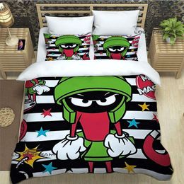 Marvin The Martian Print Bedding 세트 절묘한 소모품 이불 커버 침대 이불 침구 세트 생일 선물