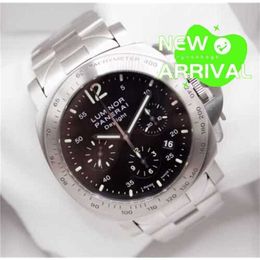 Paneraiss DEISGN Movement Watches Luminous Machine Watch Luminor Chrono Daylight 44m Auto Black Dial Stainless WatchFull Stainless steel waterproof High Quality