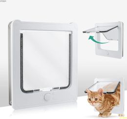 Cages Cat Door for Interior Door,Safety Small Pet Door for Interior Exterior Doors Wall with 4 Locks Way,Magnetic Door for Cats Doggie