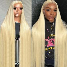 30 Inches 613 HD Lace Frontal Wig 13x4 Honey Blonde Bone Straight Lace Front Wigs Glueless Brazilian Remy Human Hair for Woman